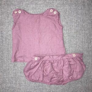 mabo 6m pink linen set EUC